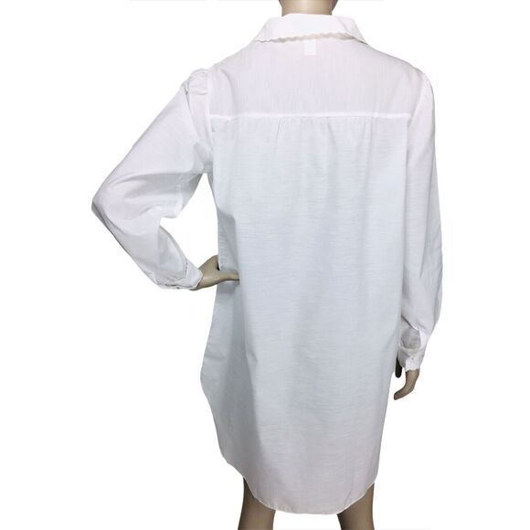 VTG Jodie Arden Hand Embroidered Butterflies Puff Sleeve Sleep Shirt Nightgown - Picture 5 of 8